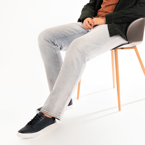 Skórzane sneakersy męskie Phill granatowe