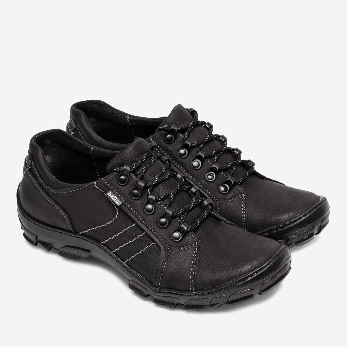 Buty trekkingowe skórzane Hektor czarne