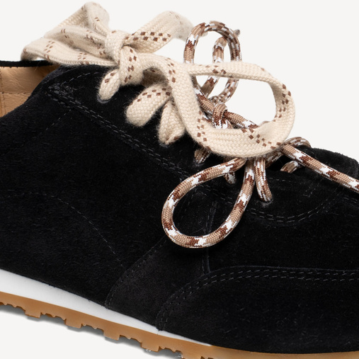 Skórzane sneakersy barefoot damskie z szerokim noskiem Aspen czarne