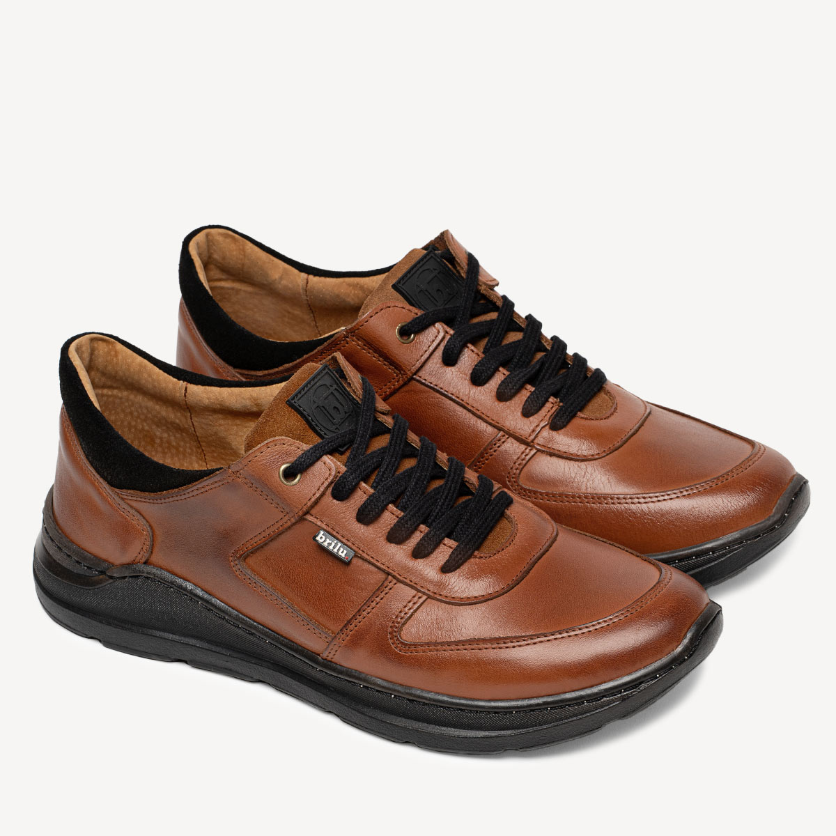 Sneakersy męskie ze skóry naturalnej Elvis brązowe