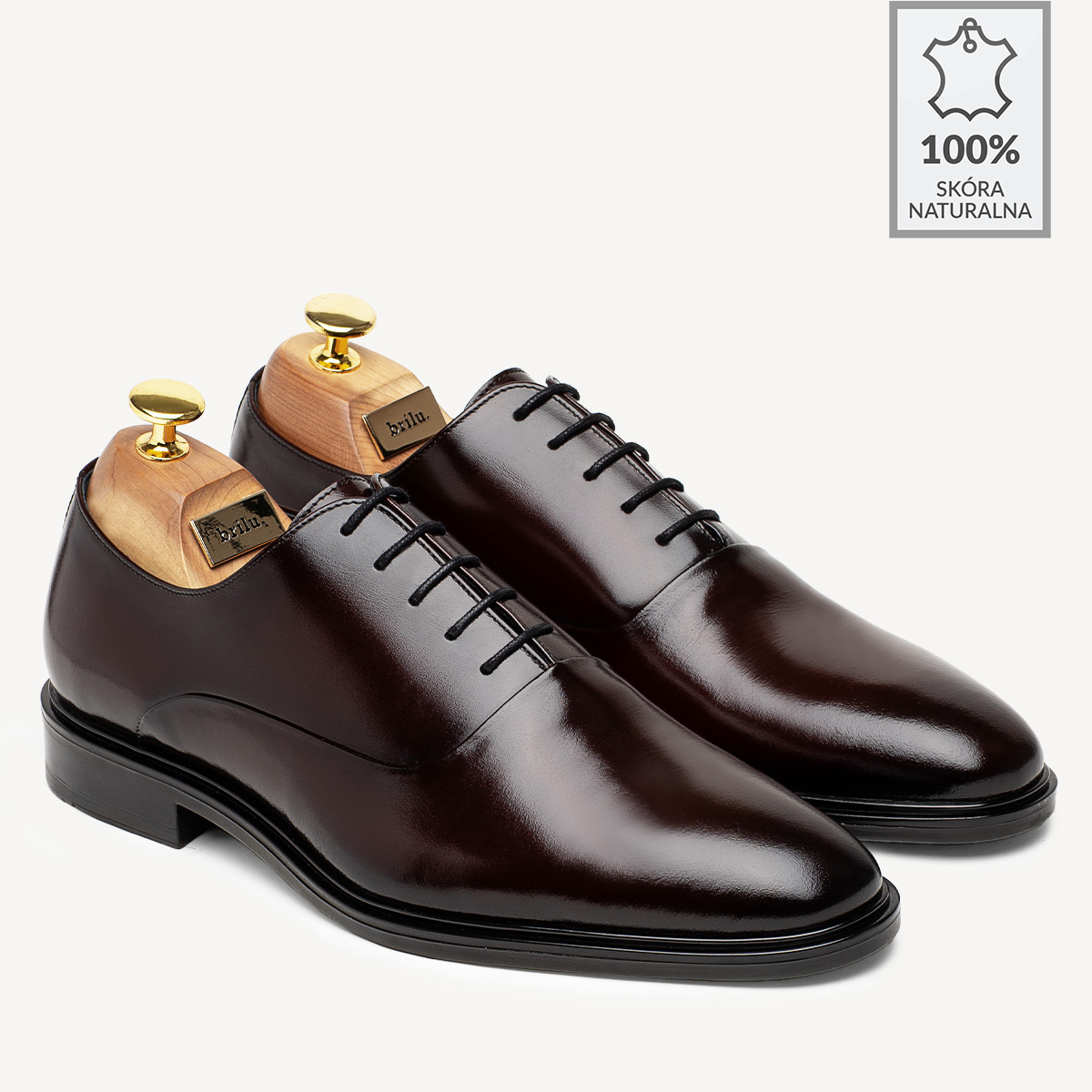 Buty męskie wizytowe skórzane Sebastiano bordowe