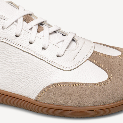 Skórzane damskie sneakersy barefoot Brandy białe