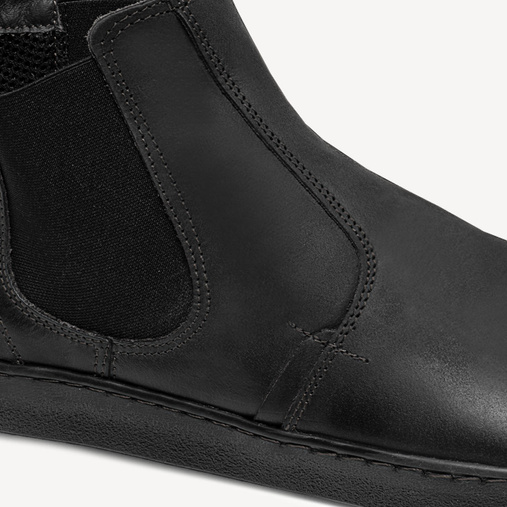 Skórzane sztyblety męskie barefoot Kenneth czarne