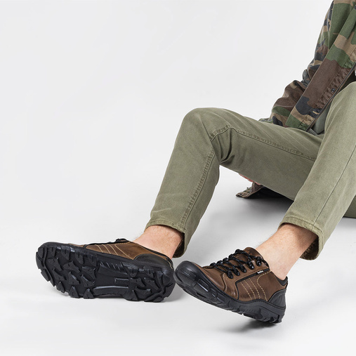 Buty trekkingowe skórzane Hektor brązowe