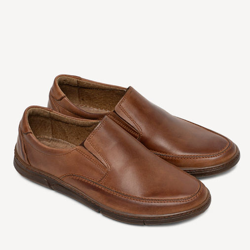 Skórzane wsuwane półbuty Ricardo brązowe