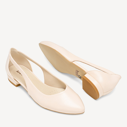 Ślubne balerinki z wycięciami Amala ecru