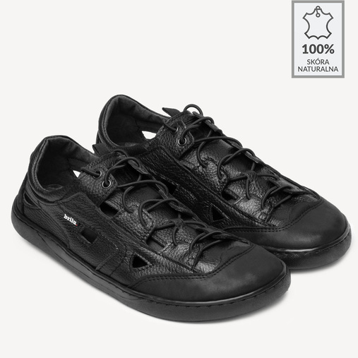 Męskie sandały trekkingowe barefoot Justin czarne