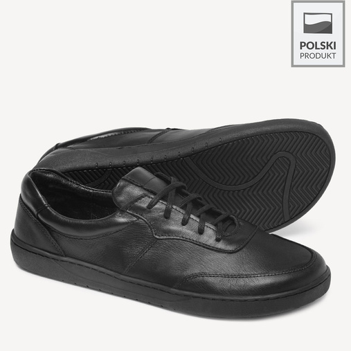Skórzane minimalistyczne półbuty barefoot Mika czarne