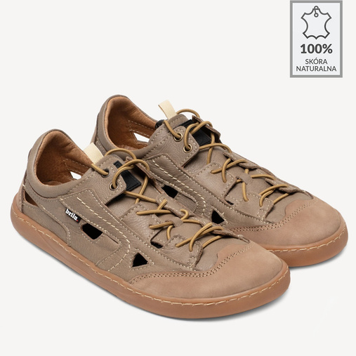 Męskie sandały trekkingowe barefoot Justin beżowe