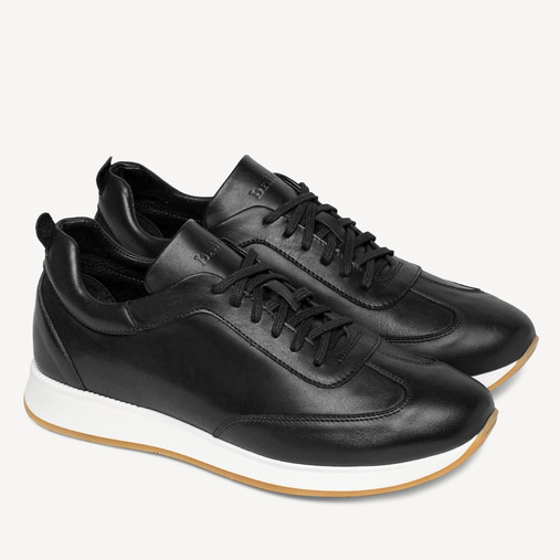 Skórzane sneakersy męskie Boston czarne