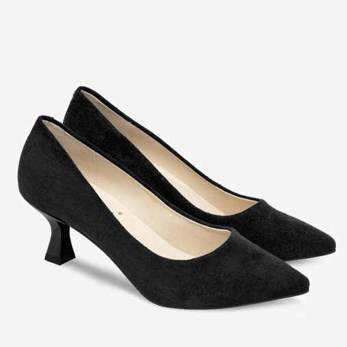 Klasyczne zamszowe szpilki Mathilde czarne