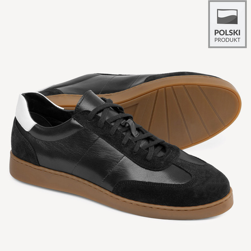 Skórzane sneakersy męskie Everett czarne