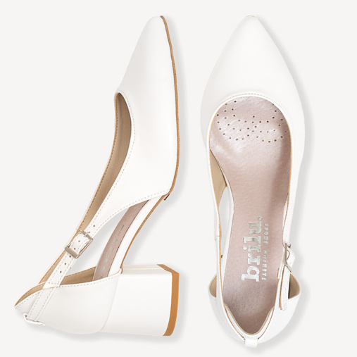 Ślubne czółenka z wycięciami Noemie białe