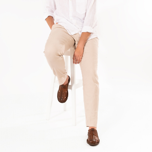 Skórzane klapki męskie Darwin brązowe