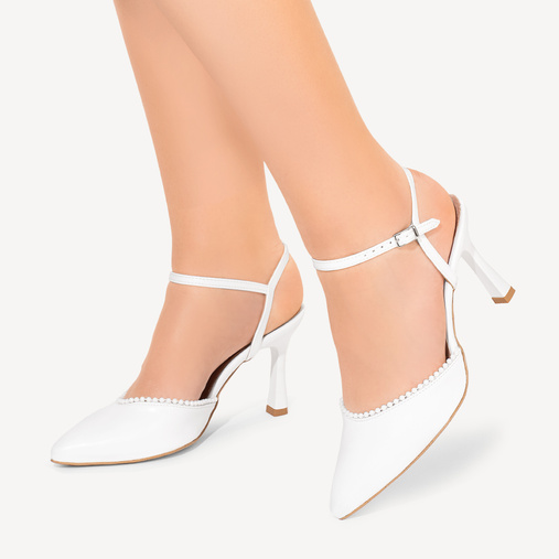 Ślubne ozdobne szpilki z perełkami Katniss białe