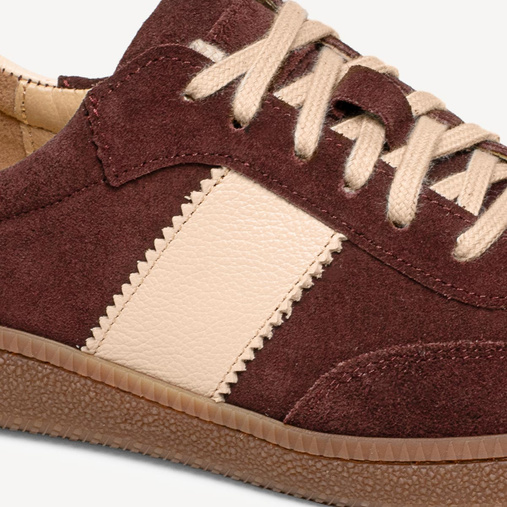 Skórzane sneakersy damskie Nevada bordowe