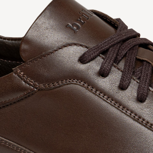 Skórzane sneakersy męskie Davis brązowe