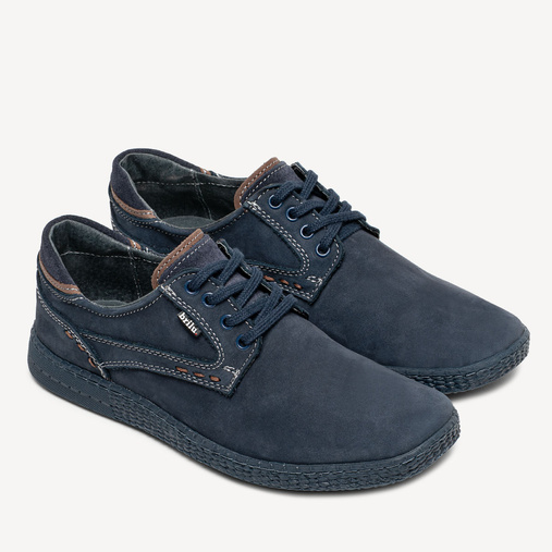 Sznurowane półbuty ze skóry naturalnej Norberto granatowe