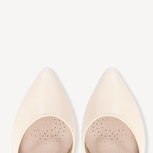 Ślubne czółenka z paskami Nicola ecru