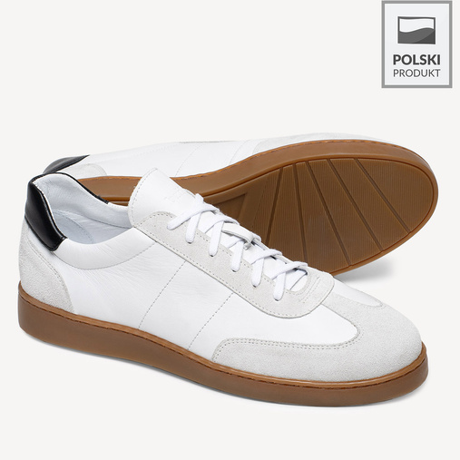 Skórzane sneakersy męskie Everett białe