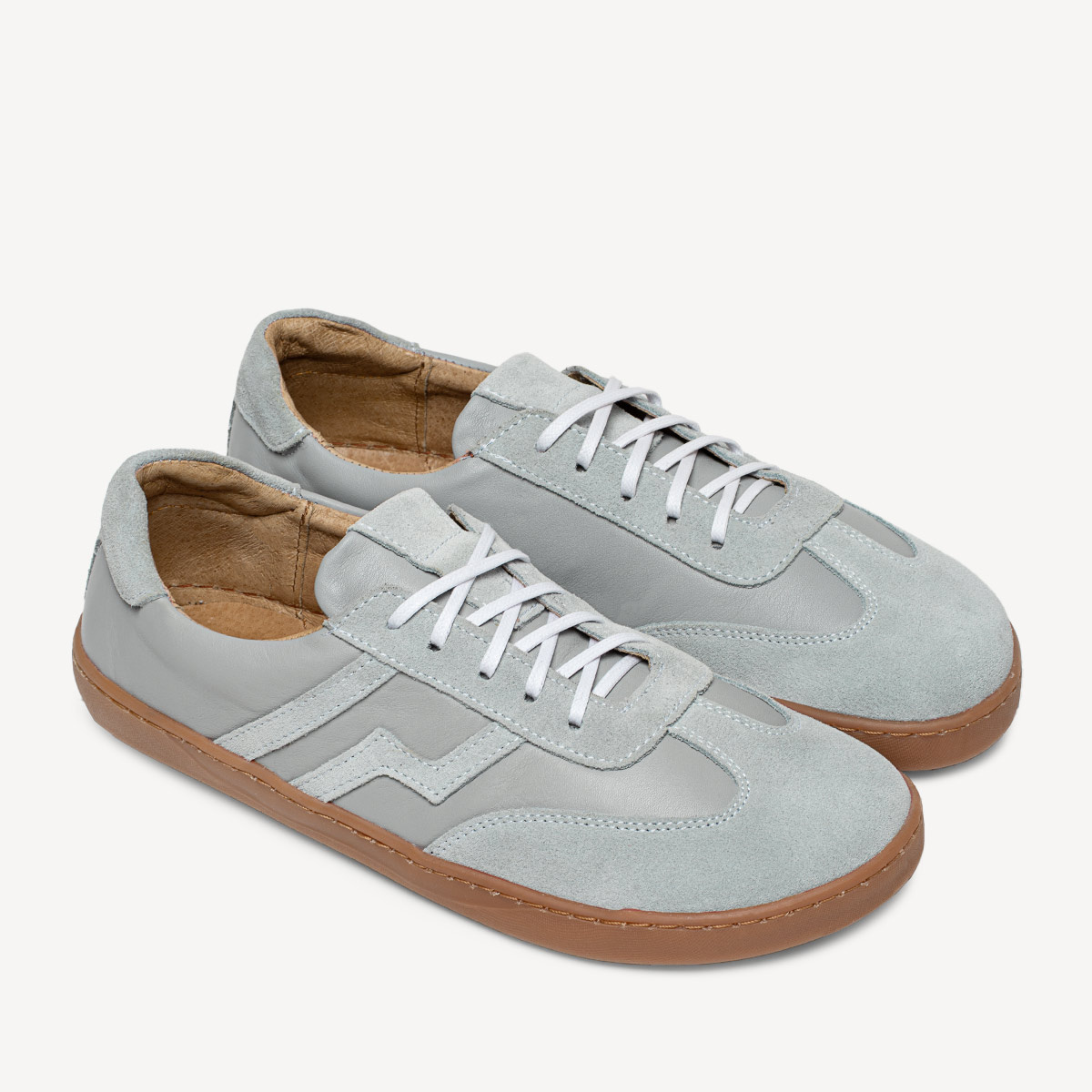 Skórzane minimalistyczne sneakersy barefoot River niebieskie
