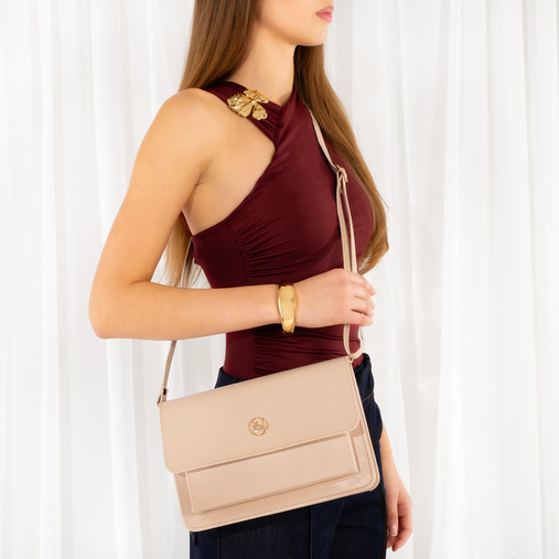 Elegancka listonoszka z odpinanym paskiem Sofie beżowa