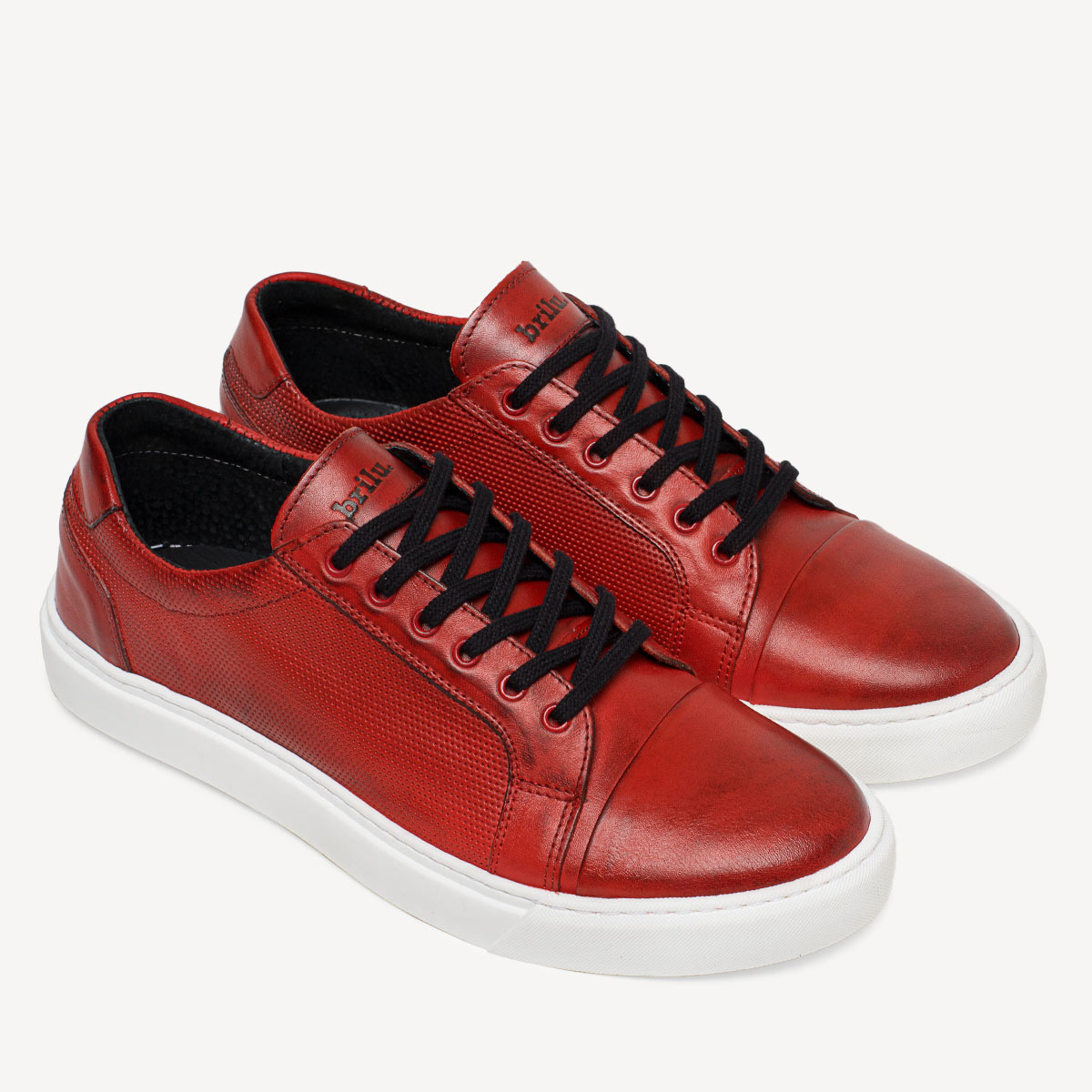 Skórzane sneakersy męskie Phill czerwone