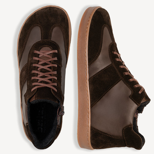 Skórzane trzewiki męskie barefoot West brązowe