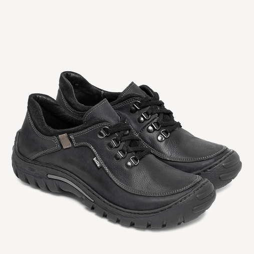 Skórzane męskie buty trekkingowe Magnus czarne