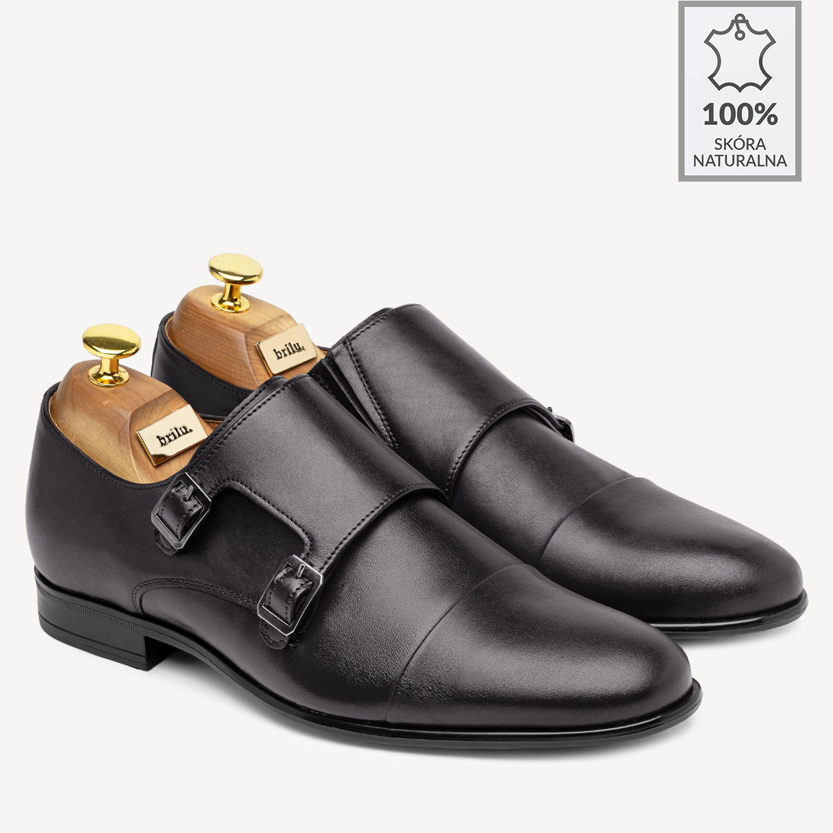 Buty męskie wizytowe skórzane monki Ignacio czarne