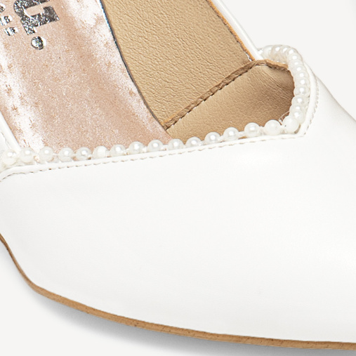 Ślubne ozdobne szpilki z perełkami Keitleen białe