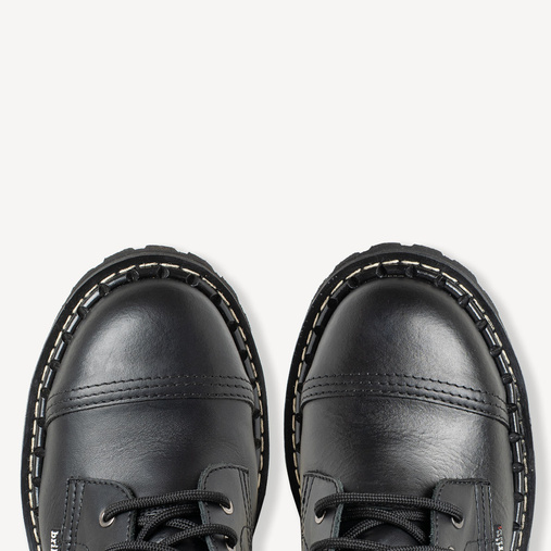  Skórzane glany BRILU wysokie 10-dziurek czarne