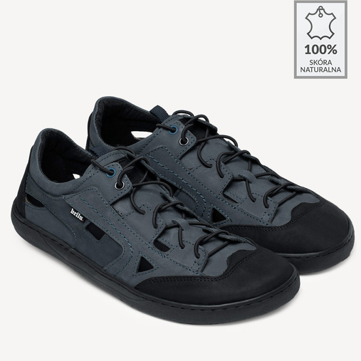 Męskie sandały trekkingowe barefoot Justin granatowe