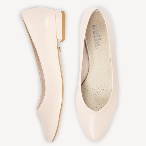Ślubne klasyczne balerinki Member cieliste ecru