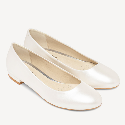 Ślubne perłowe klasyczne balerinki Dreamy ivory