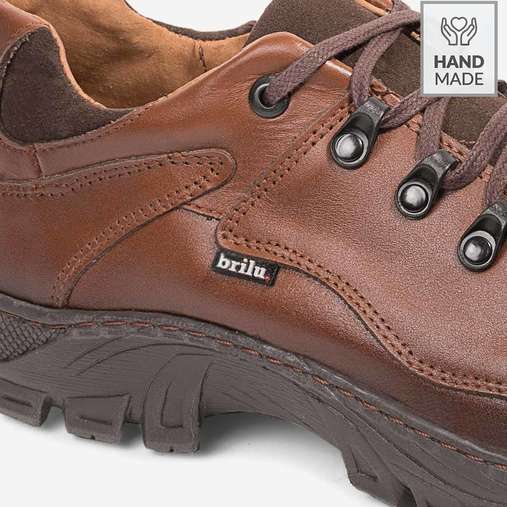 Trekkingowe buty skórzane Emmet jasny brąz