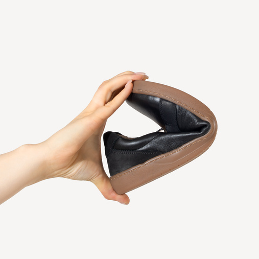 Skórzane buty minimalistyczne barefoot Brooklyn czarne