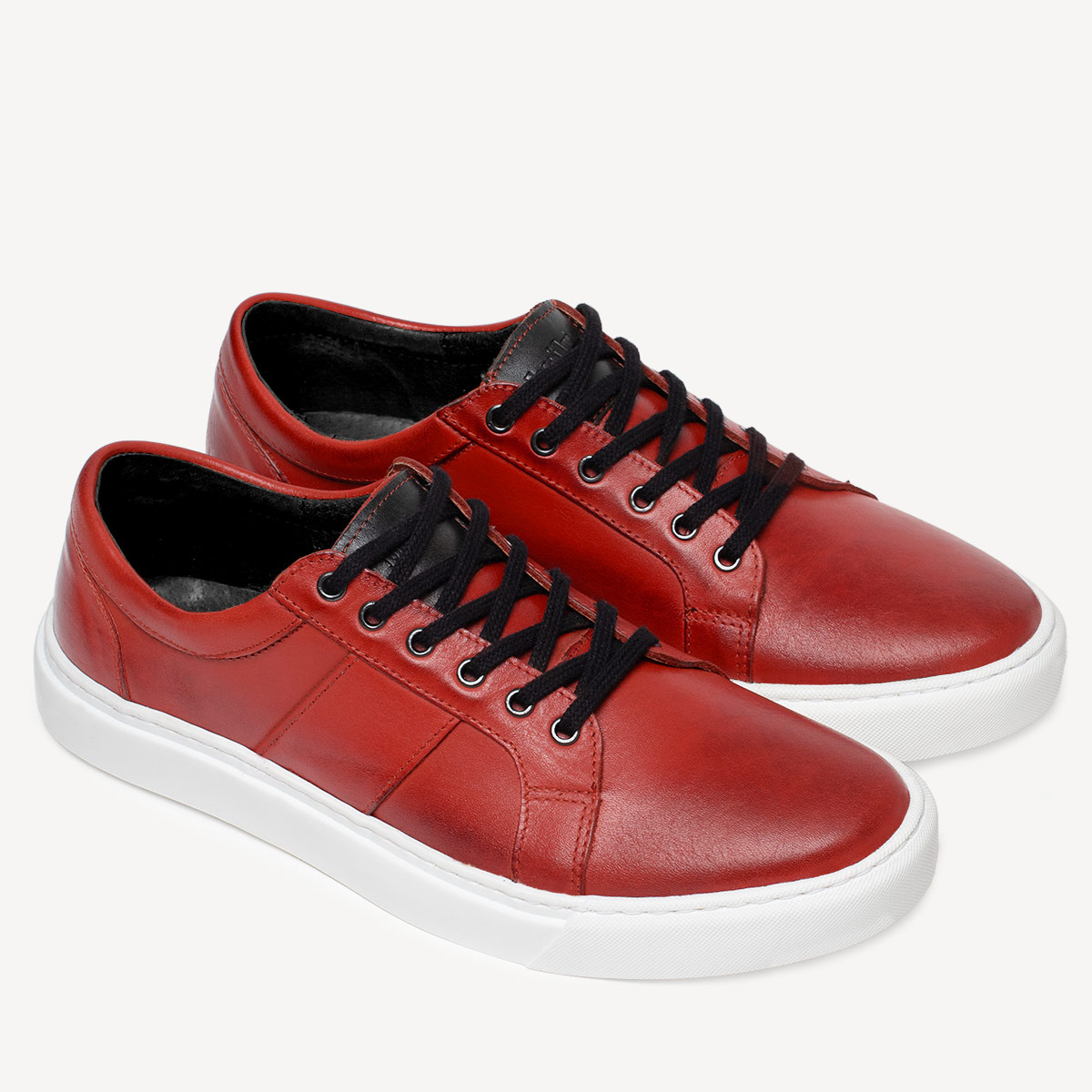 Skórzane sneakersy męskie Tyson czerwone
