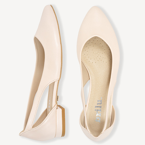 Ślubne balerinki z wycięciami Amala ecru