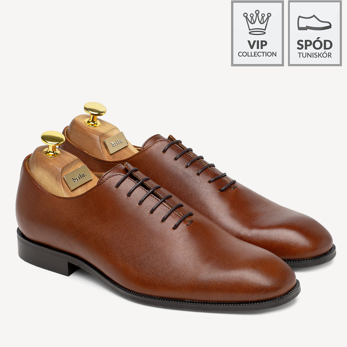 Skórzane buty wizytowe lotniki Karl brązowe