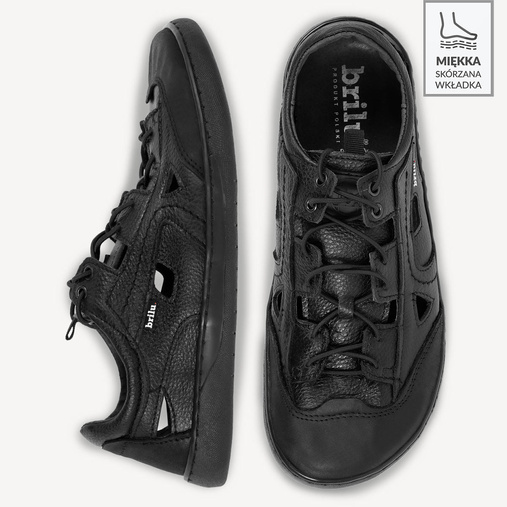 Męskie sandały trekkingowe barefoot Justin czarne