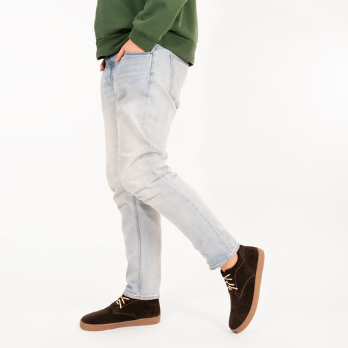 Skórzane zimowe trzewiki barefoot Harley brązowe