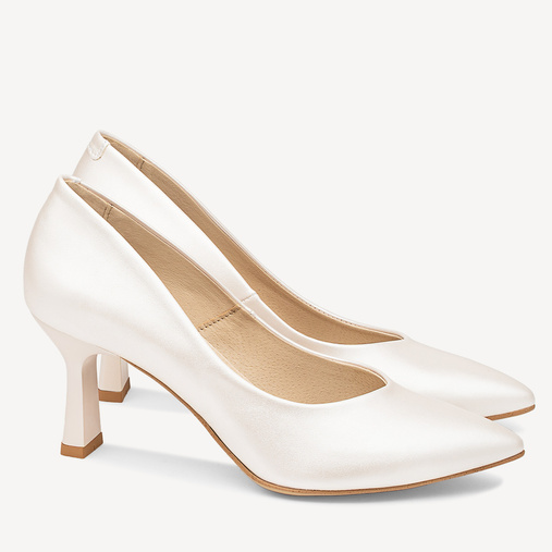 Ślubne perłowe eleganckie szpilki Ginette ivory