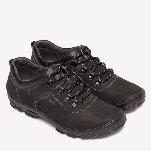 Buty trekkingowe ze skóry naturalnej Charles czarne