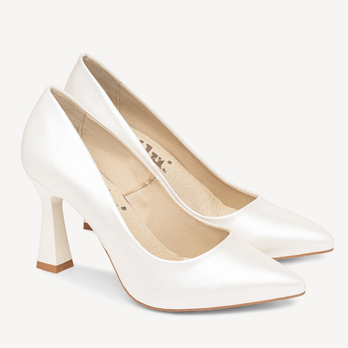 Ślubne perłowe klasyczne szpilki Majesty ivory