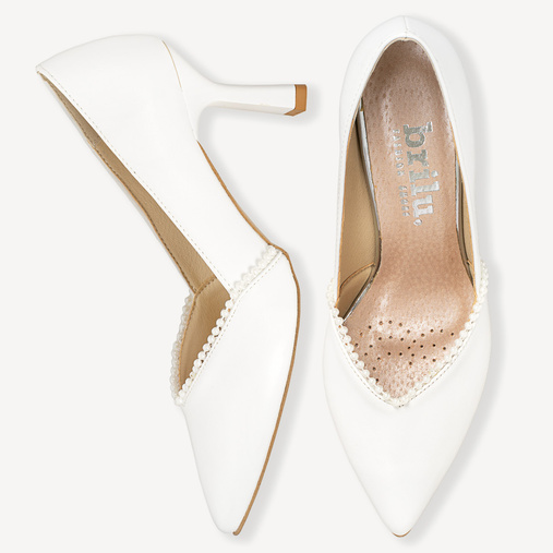 Ślubne ozdobne szpilki z perełkami Keitleen białe