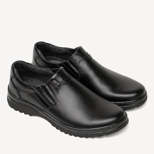 Męskie skórzane półbuty wkładane Vince czarne