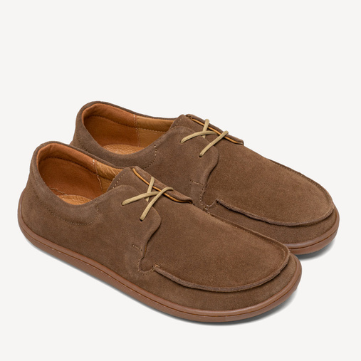 Skórzane mokasyny damskie barefoot Rubby brązowe