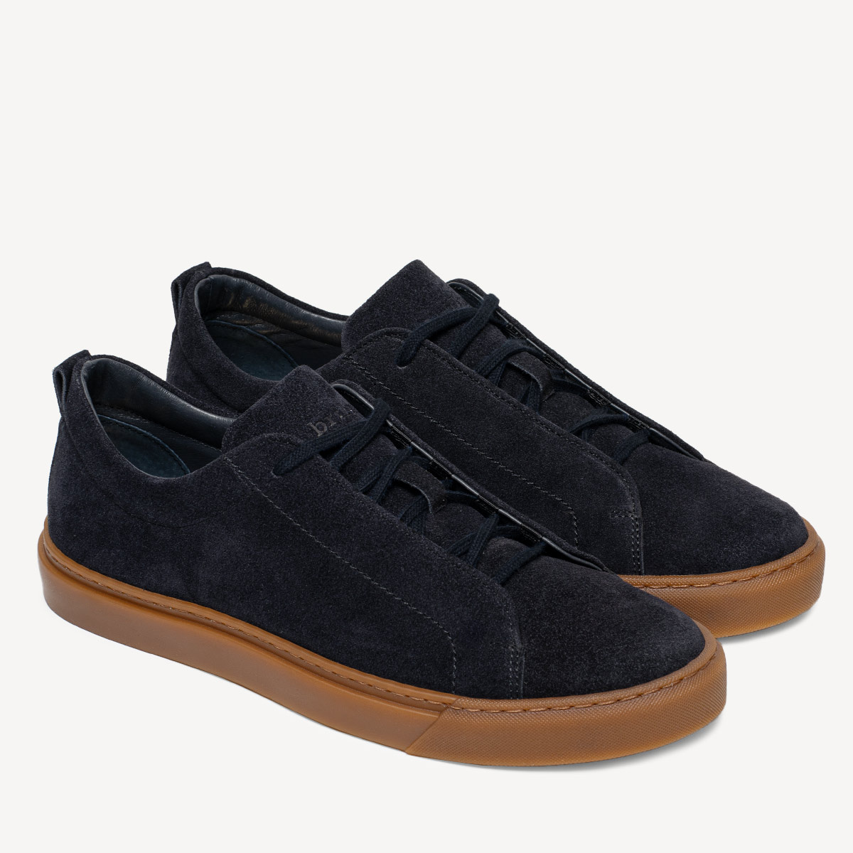 Męskie skórzane zamszowe sneakersy Edison granatowe