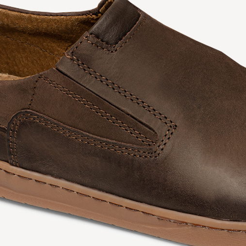 Męskie skórzane półbuty wkładane barefoot Wayne brązowe